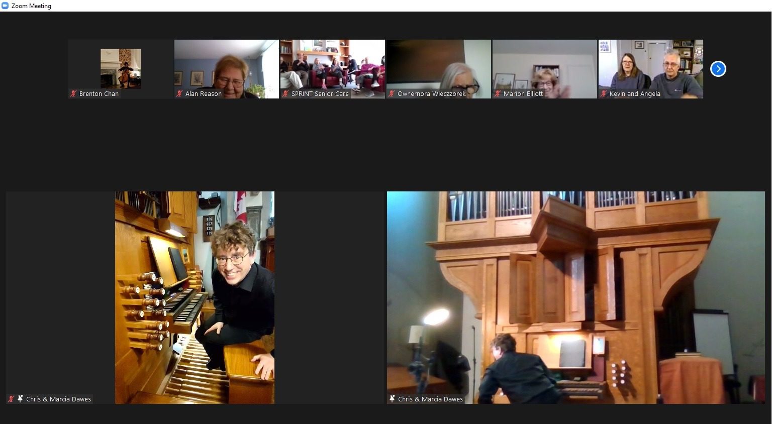 Chris Dawes at Rosedale Presbyterian organ for SALC Zoom cropped